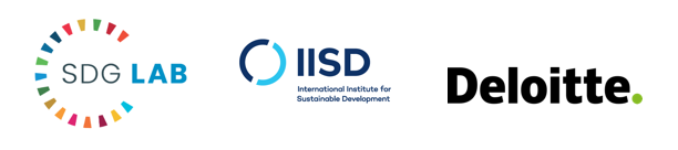 partner logos: SDG Lab, IISD, Deloitte