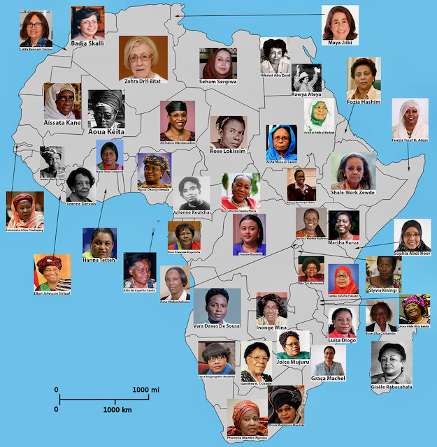 Map of African women politicians