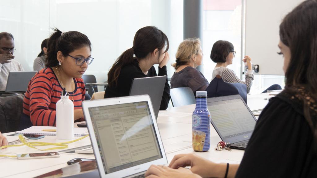 Students with computers