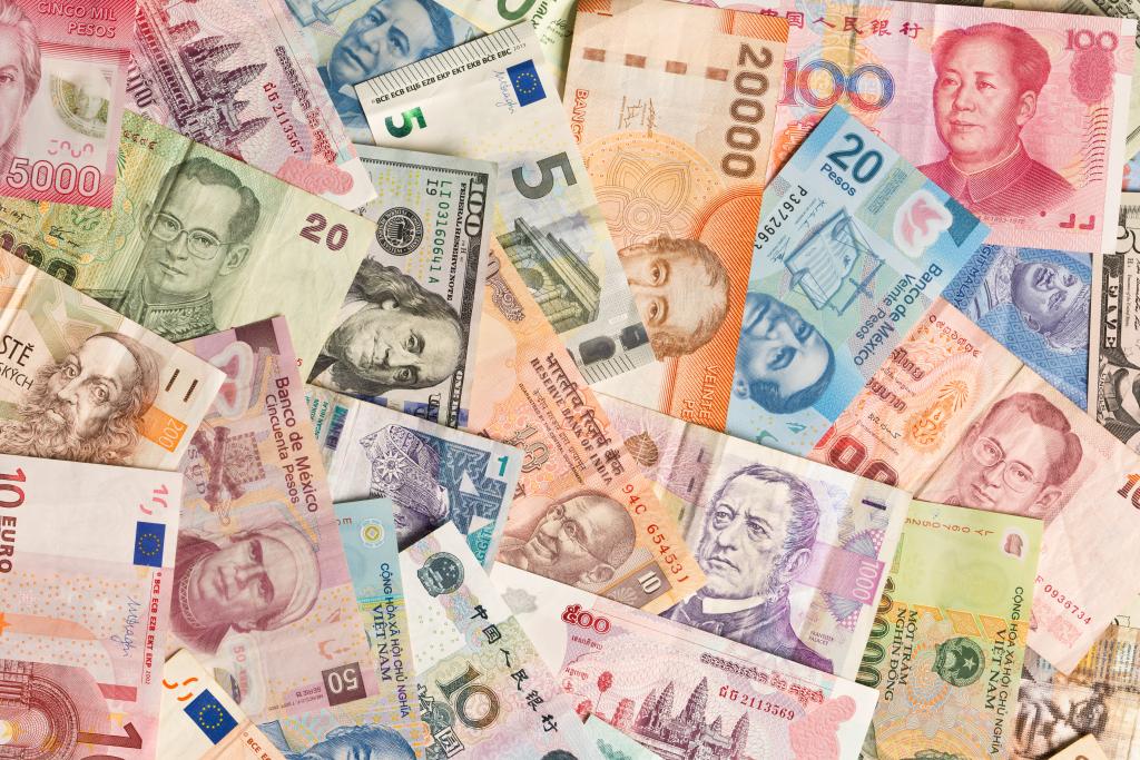 Different currencies from around the globe