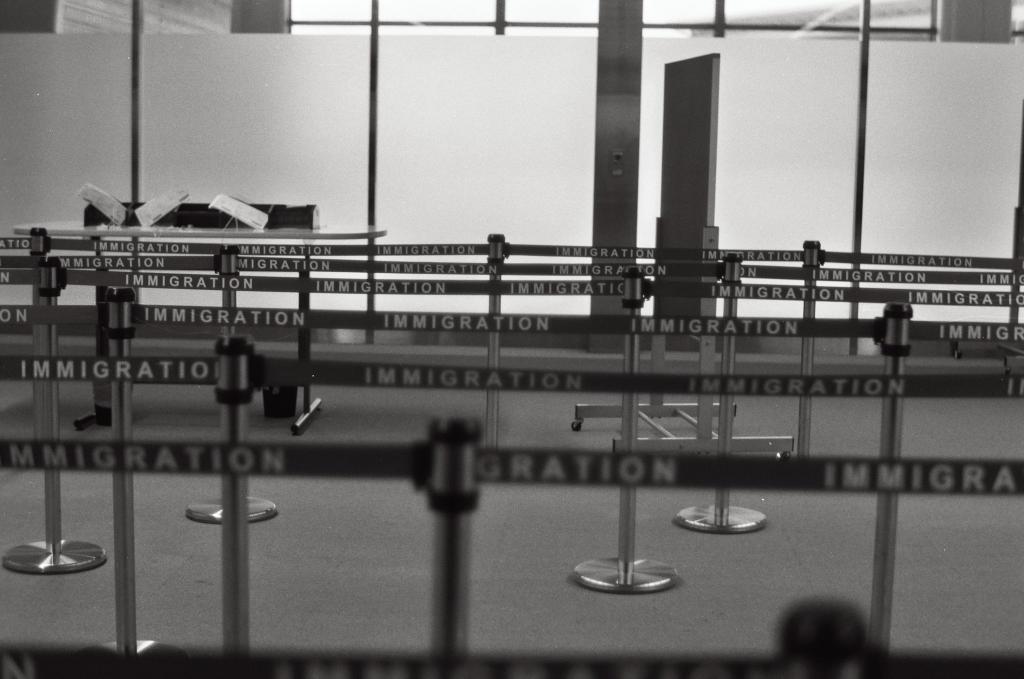 Empty queue at border control check