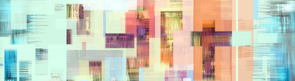 Abstract rough digital painting, wide background illustration with light turquoise and orange accents