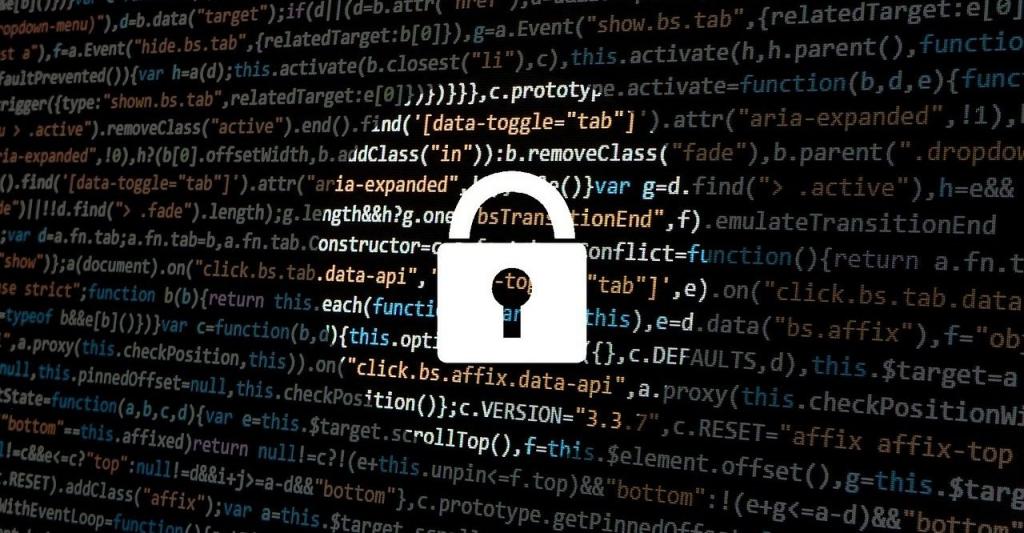 Image of a lock over a screen filled with codes