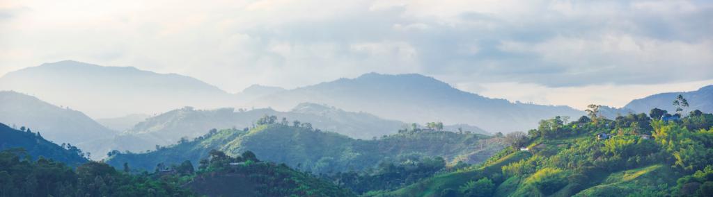 Coffee area landscape in Colombia.