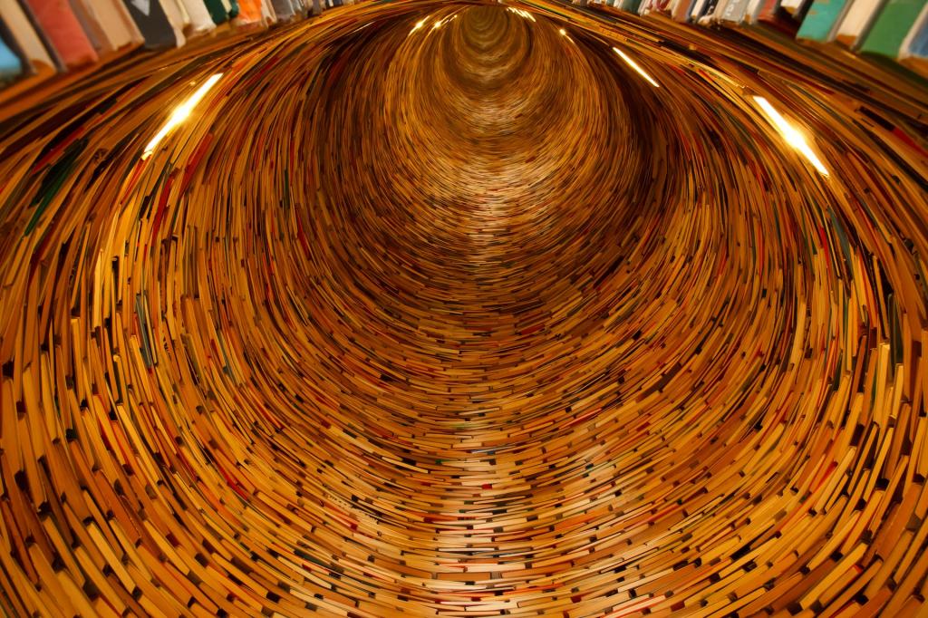 a spiral of books