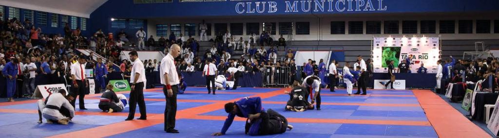 Brazilian jiu-jitsu athletes competing at the Club Municipal in May 2018.