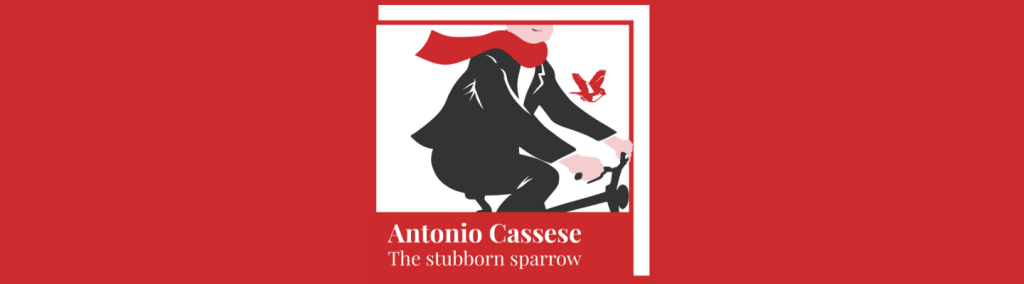 Antonio Cassese podcast banner - red