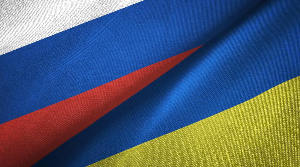 Banner Russia - Ukraine flags