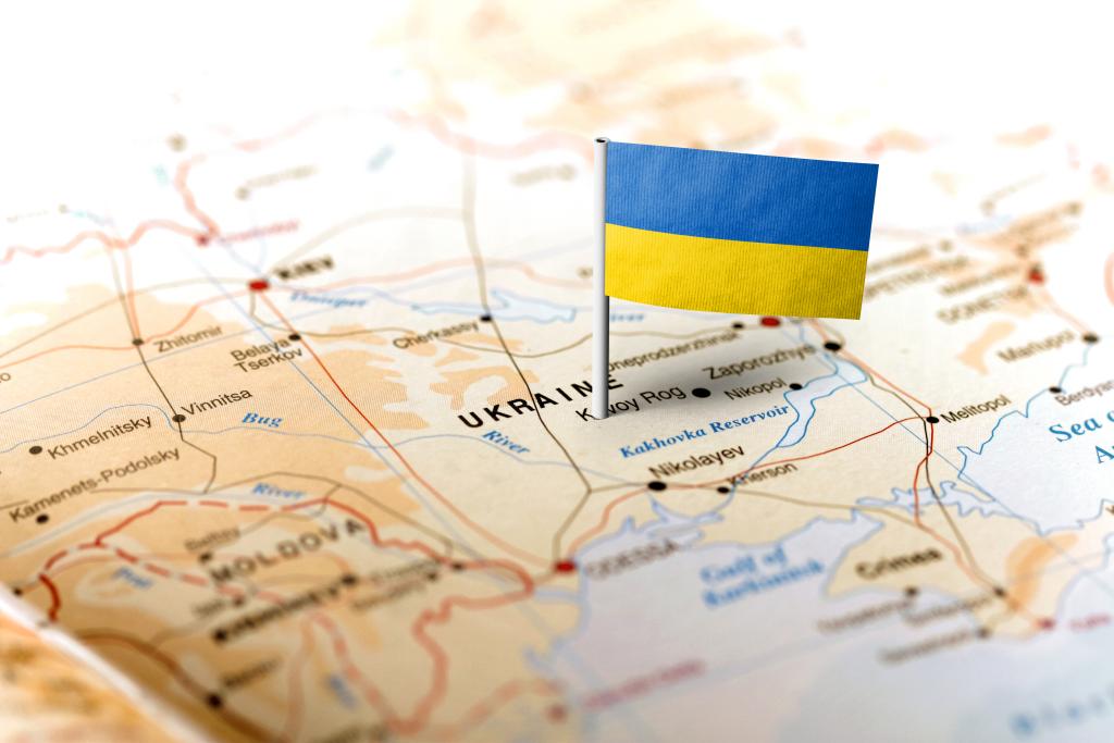 Flag map Ukraine