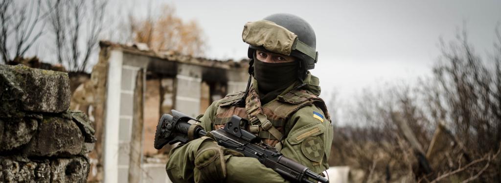 Banner ukrainian soldier