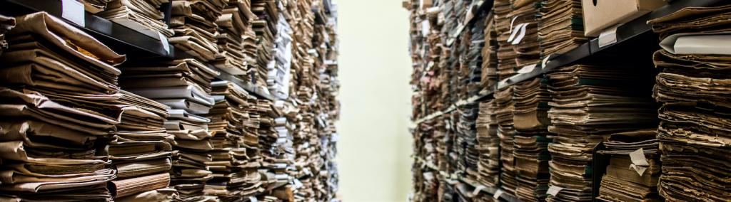 Shelves of archival files