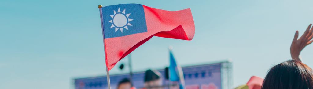 Taiwanese flag in the wind