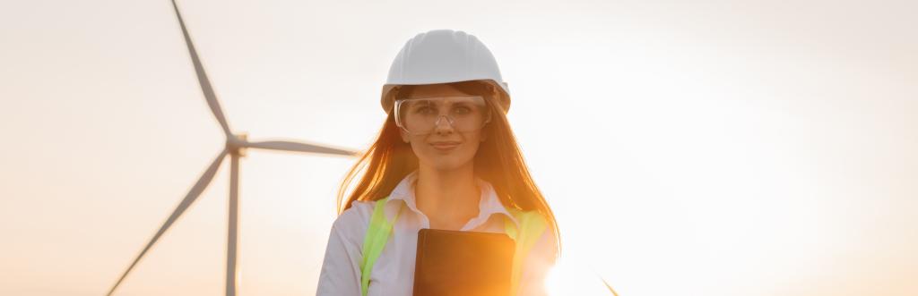 woman in helmet