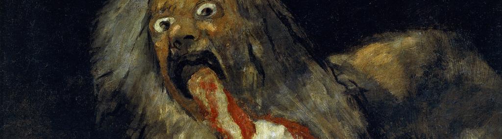 Part of the mural painting “Saturn Devouring His Son” by Francisco Goya