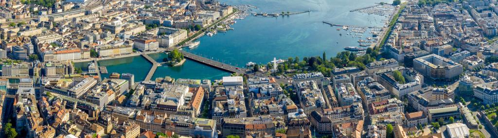 Panoramic view of Geneva from the air