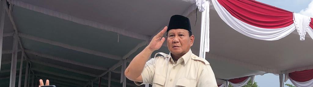 Prawobo Subianto à Palembang (Indonésie) le 12 janvier 2024