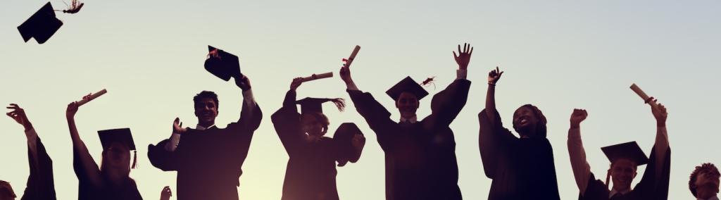 Students celebrating graduation