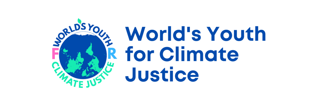 World's Youth for Climate Justice logo banner