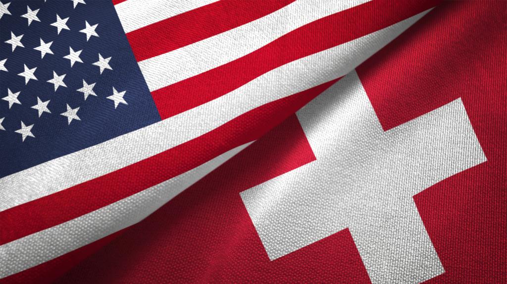 US Swiss flag banner