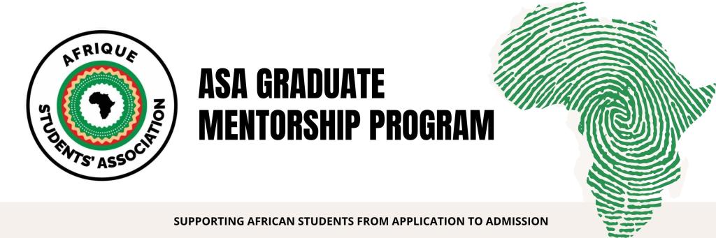 The Afrique Students Association Graduate Mentorship Programme banner