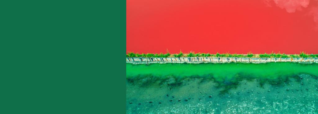 Water, red and green