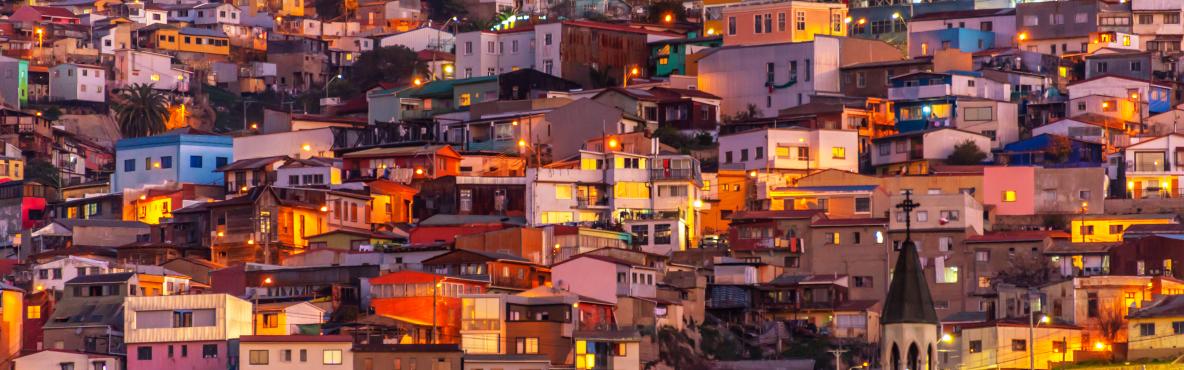 Night view of a residential area in a city in the Global South