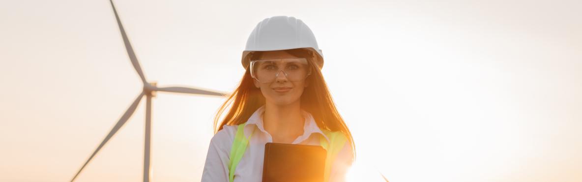 woman in helmet