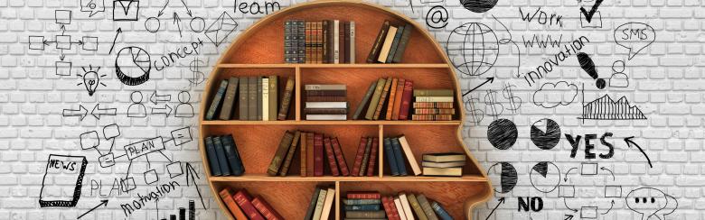 A shelf in the shape of a head