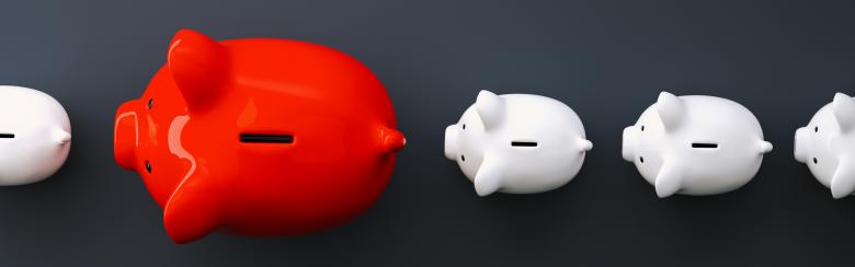  A line of piggy banks