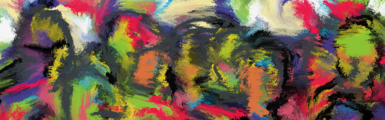 Abstract painting of people meeting