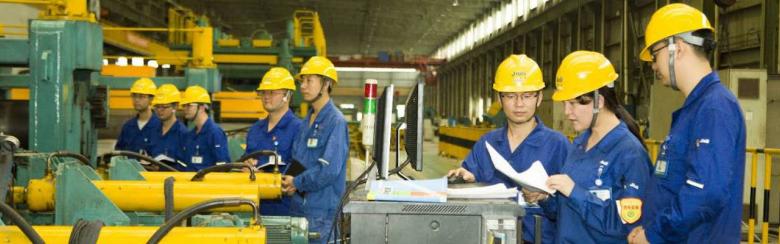 Mechanical workers in Huzhou City, China