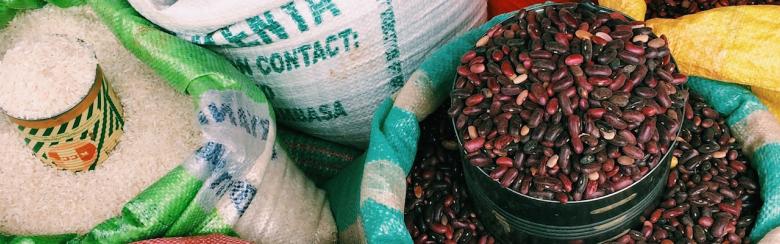 Dry goods for sale at a kiosk in Murang’a County, Kenya.