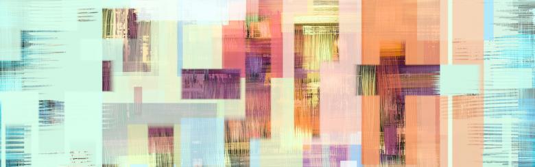 Abstract rough digital painting, wide background illustration with light turquoise and orange accents