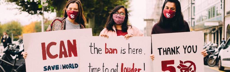 Elizabeth Nakielny, Gayathri Nagasubramaniam and Mukta Dhere fight for peace.