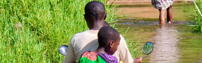 African family on motorbike