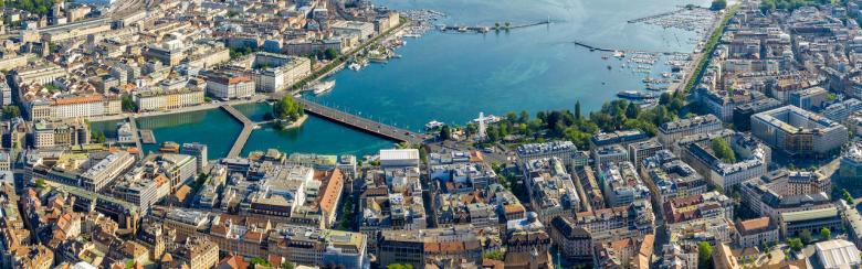 Panoramic view of Geneva from the air