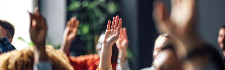 raised hands classroom 