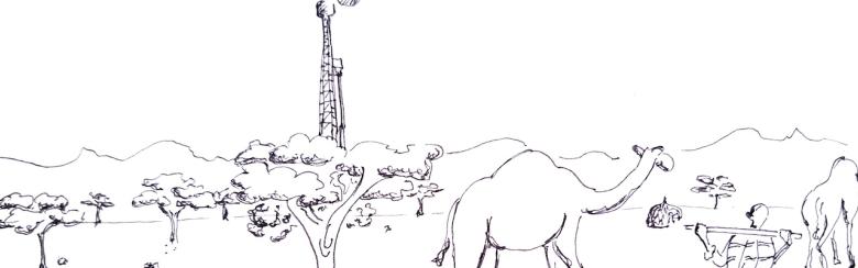 Drawing showing a “petroscape” in Turkana, Kenya.