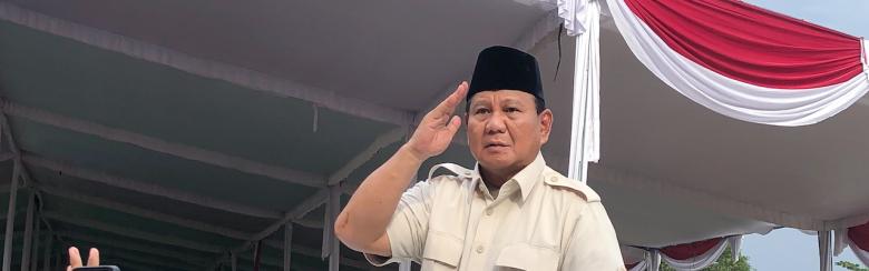 Prawobo Subianto à Palembang (Indonésie) le 12 janvier 2024