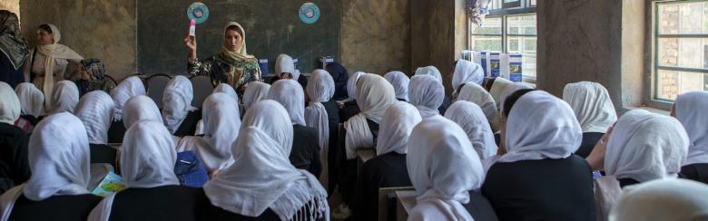 Afghan girls at school in Herat. Afghanistan. 2019