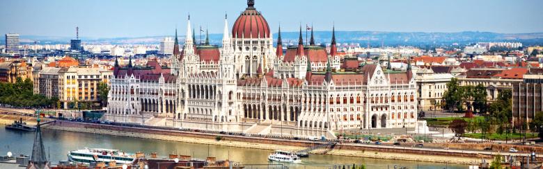 Budapest parliament banner