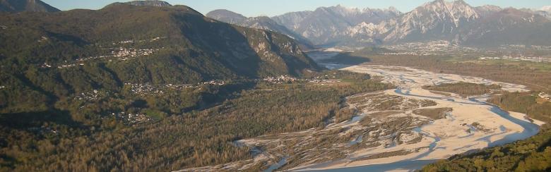 Tagliamento river from Monte di Ragogna, looking to Gemona.