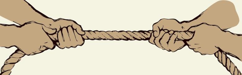 Tug war drawing