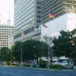 Flags of the members of G7 at University Avenue in Toronto