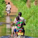 African family on motorcycle