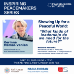 Promotional image for the Inspiring Peacemakers Series event 